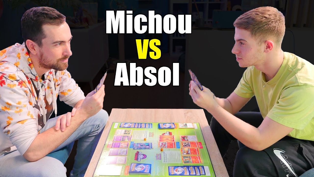 J'affronte Michou aux cartes Pok&eacute;mon ! Dracaufeu vs Mewtwo !
