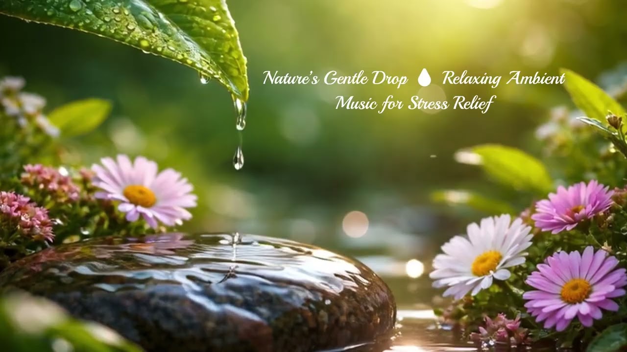 Peaceful Water Drop on Leaf 🍃 Calming Nature Sounds & Relaxing Music