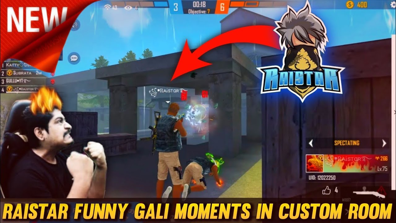 Raistar Funny Gali Moments In Gyan Gaming Custom Room - Garena Free Fire