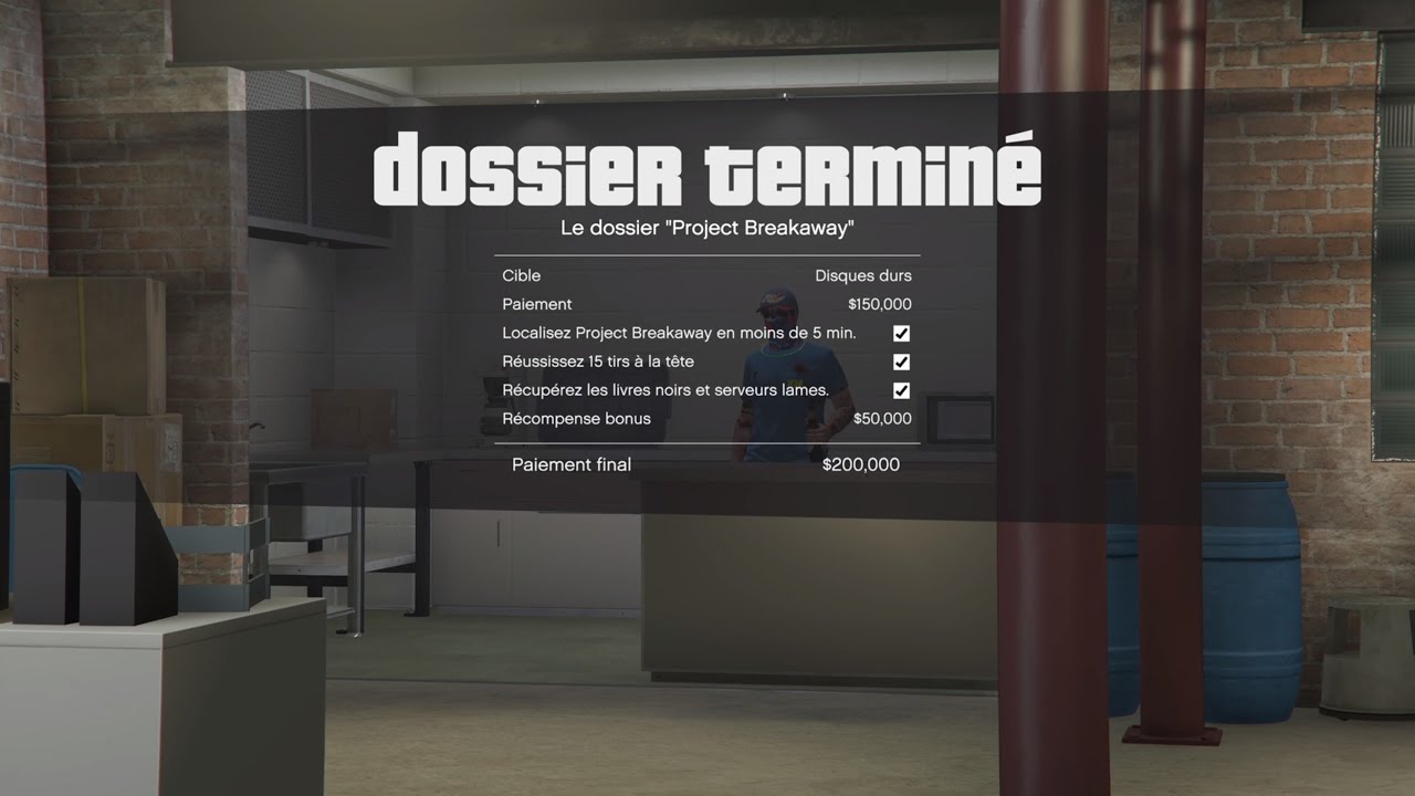 Braquage du dossier « Project Breakaway » défi élite à 100% GTA Online (dlc Agent Sabotage)