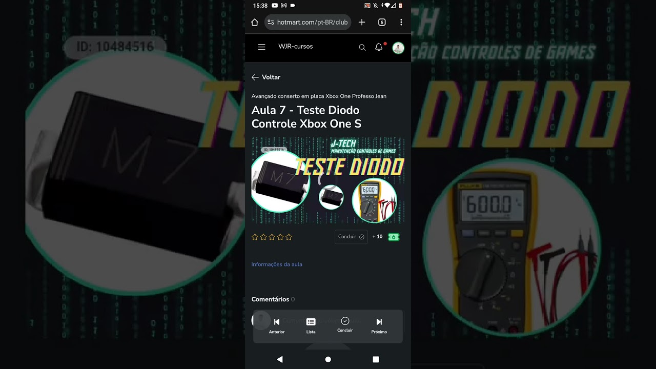 conserto de controle de placa Xbox One Aula 7 - Teste Diodo Controle Xbox One S