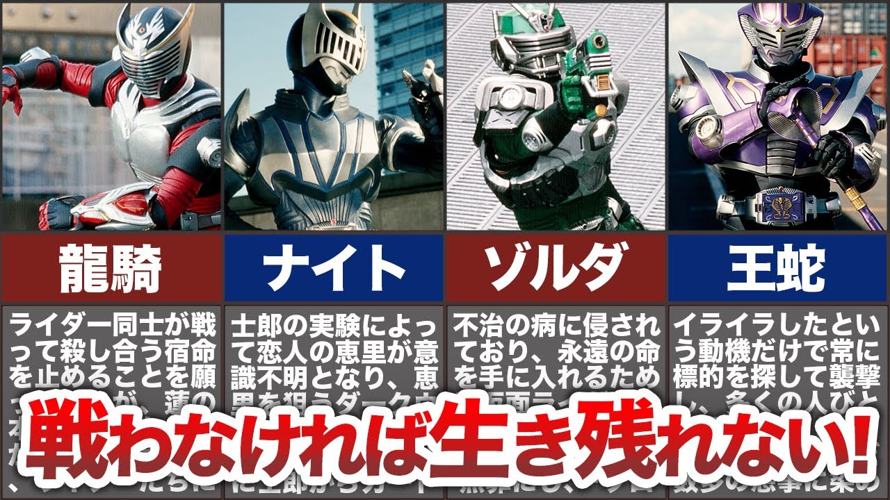 伝説の名作！仮面ライダー龍騎の設定やライダーを解説【20周年】
