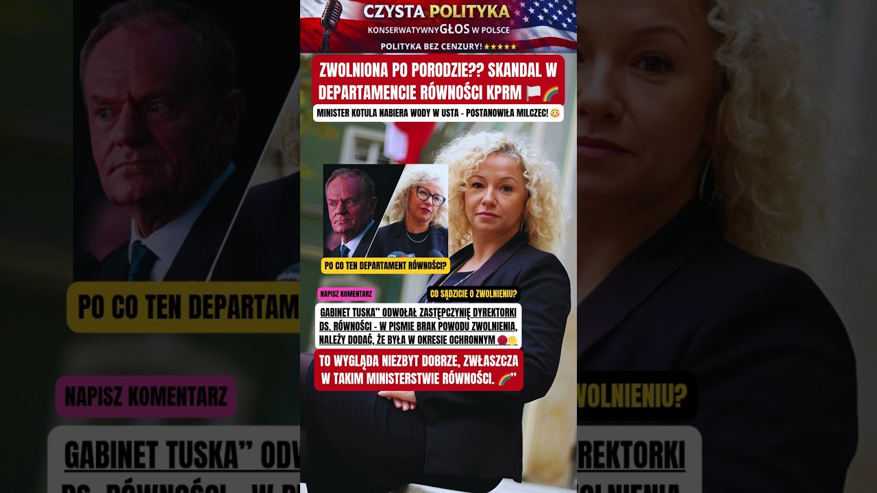 ZWOLNIONA PO PORODZIE?? SKANDAL W DEPARTAMENCIE R&Oacute;WNOŚCI KPRM 🏳&zwj;🌈