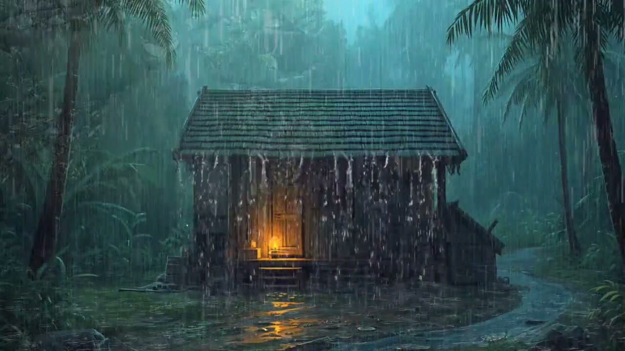 99% of YOU will Fall Asleep Fast | Strong Rain & Mighty Thunder on the Roof of Forest House at Night