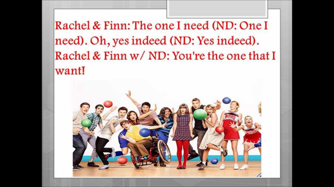 You're The One That I Want Glee Lyrics