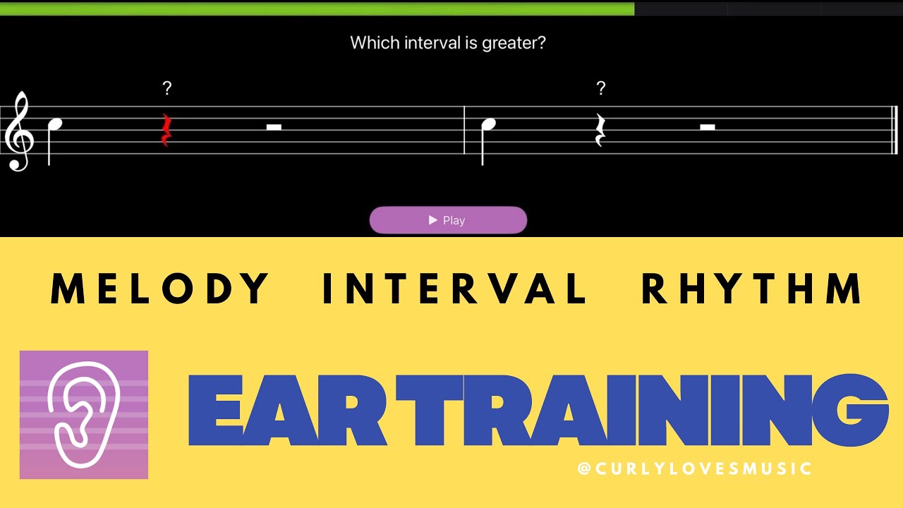 5 minute Ear Training Exercise - Melody +Interval +Rhythm - Level 1 (Earpeggio) Music theory
