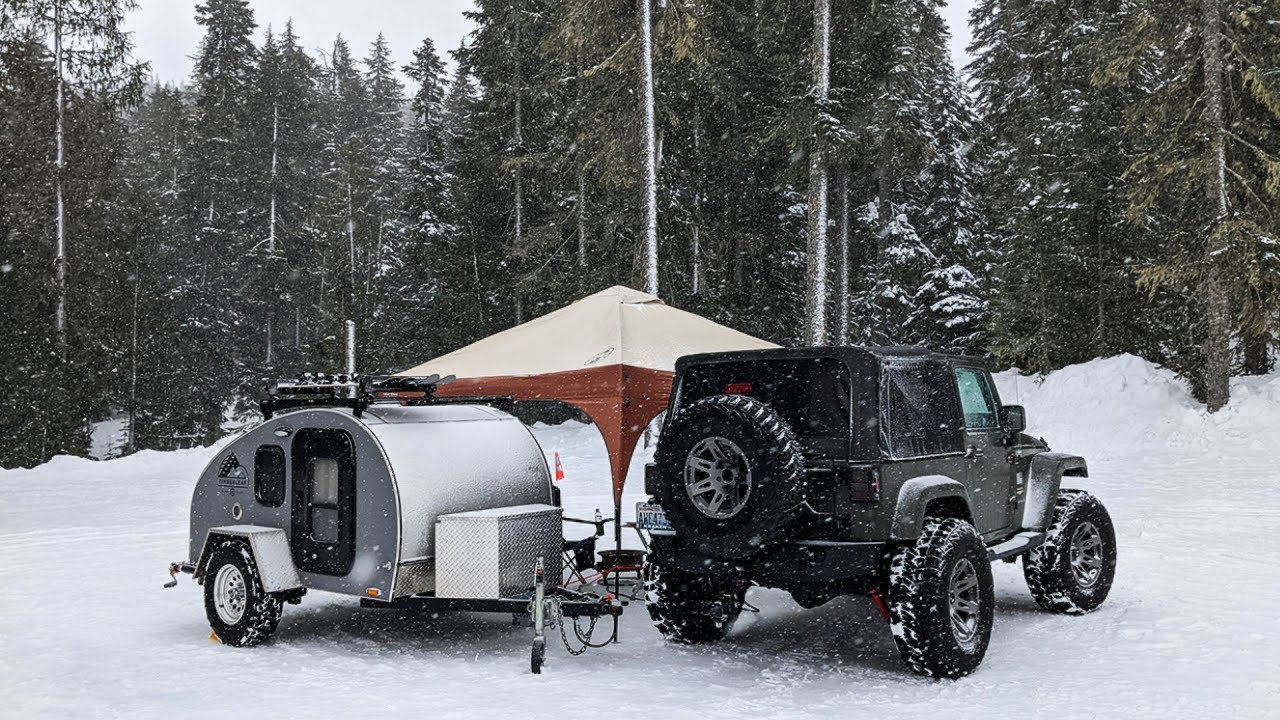 Winter Camping At A Ski Resort