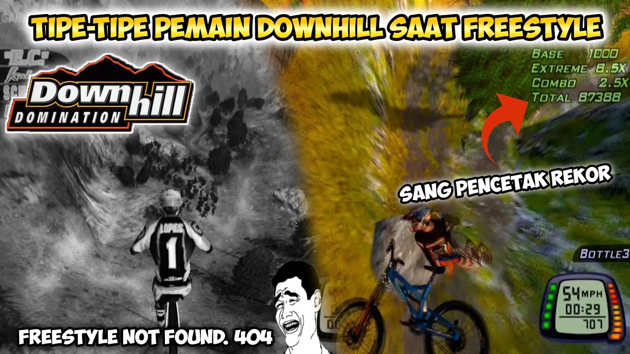 TIPE-TIPE KOCAK PEMAIN DOWNHILL saat freestyle (gaya-gaya)