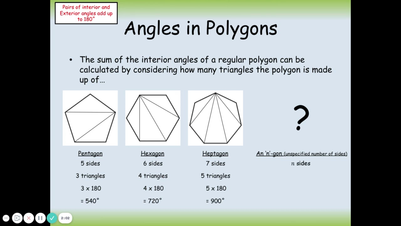Interior angles in polygons | KS2 KS3 maths | Geometry