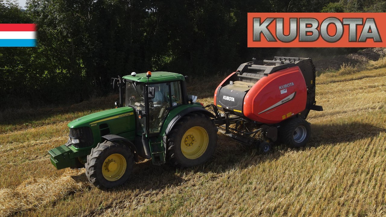 Haferstroh pressen | John Deere 6630 // Kubota BV 5200 | Luxemburg 2021
