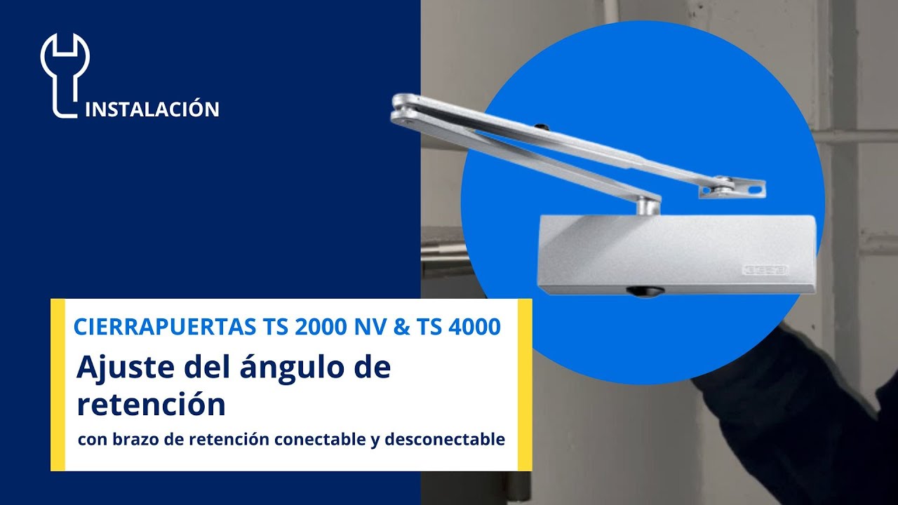 Ajuste del ángulo de retención en un cierrapuertas de brazo