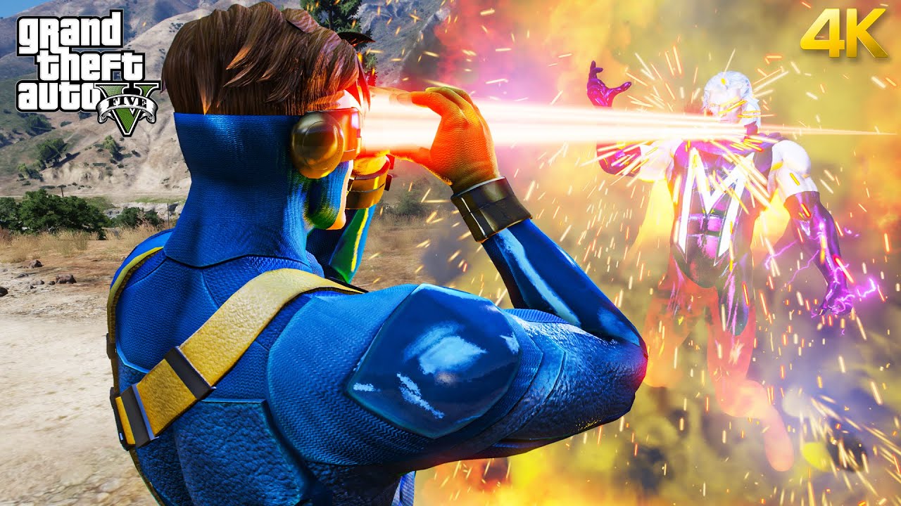GTA 5 - Cyclops VS Magneto | Epic Death Battle!