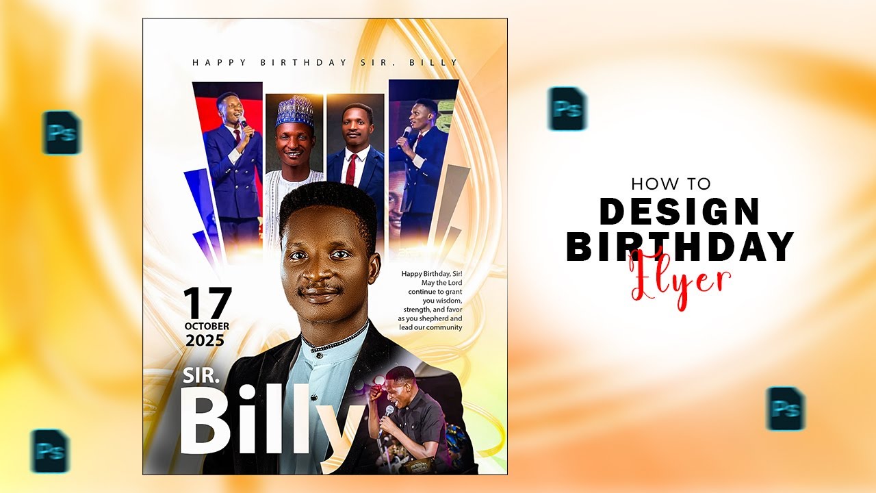 How to Design a Birthday Flyer in Photoshop | Professional Flyer Design Tutorial