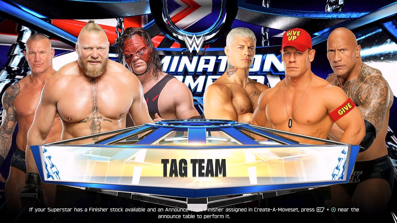 Heel John Cena + Final Boss Rock + Cody vs. Brock Lesnar + Kane + Randy Orton | 3v3 Tag Team WWE2K25