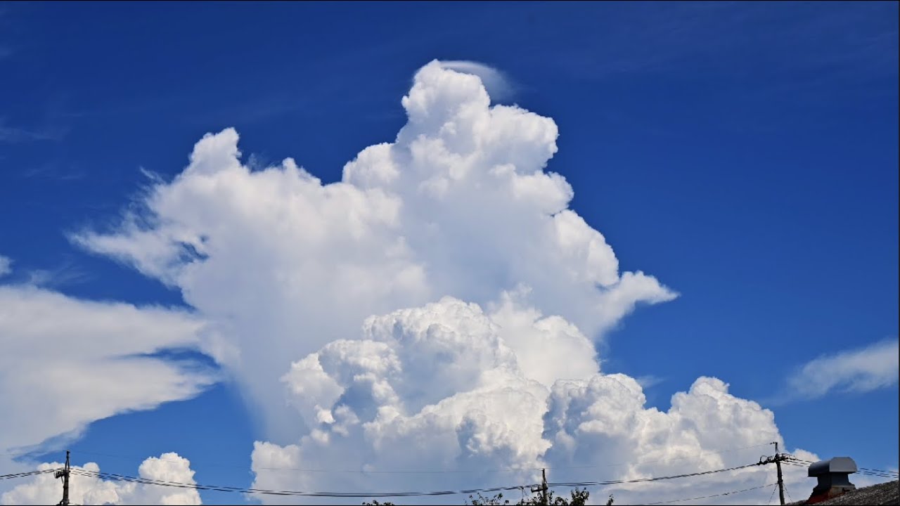 Majestic Cumulonimbus Clouds with Veil and Pileus Clouds!!!!!!【積乱雲が次々と発達！】#sky #clouds