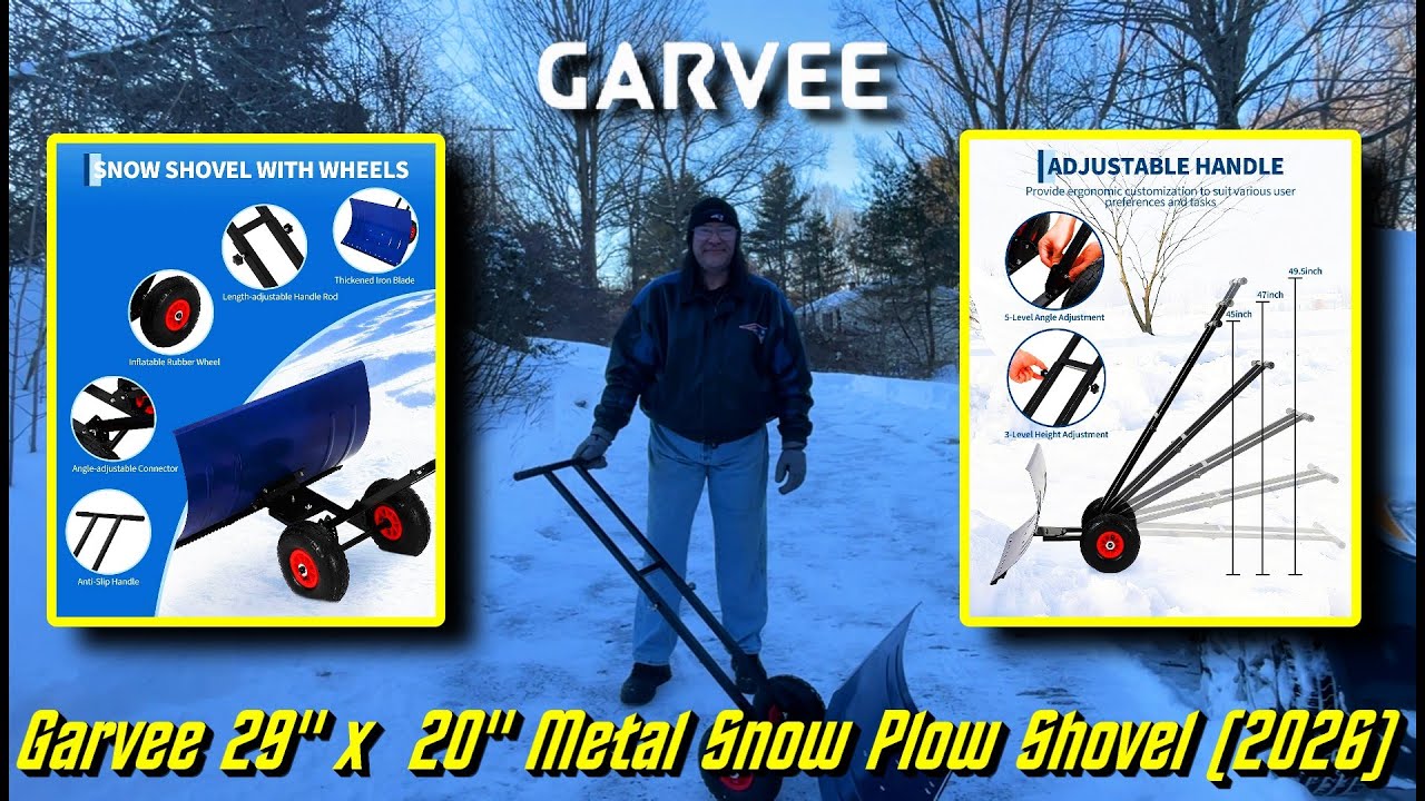 Garvee 29" x 20"  Metal Snow Plow Shovel (2026)