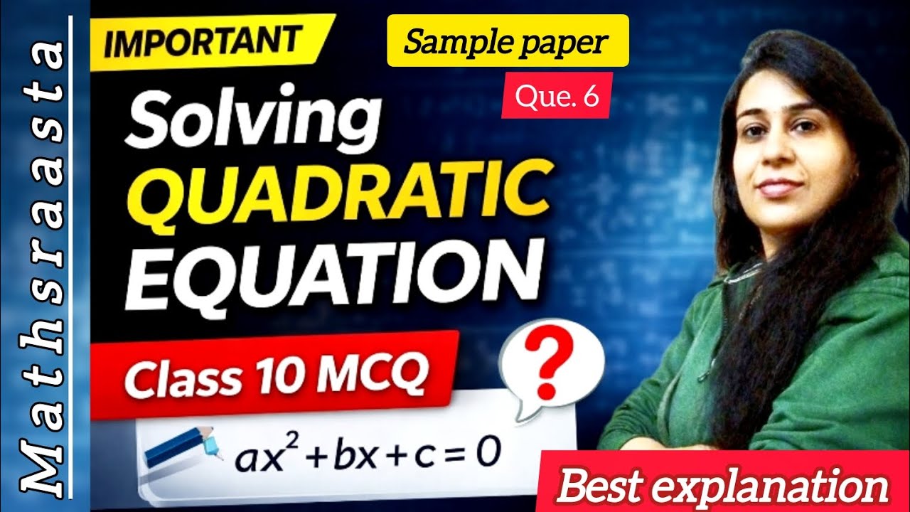 Class 10 Maths Sample Paper Which one of the following is not a quadratic equation #class10 #maths