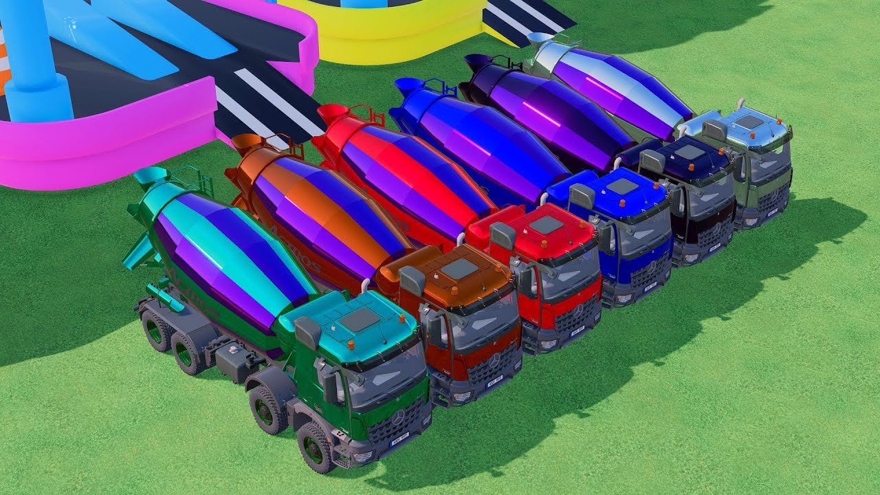 TRANPORTING ALL POLICE CAR AMBULANCE CAR MERCEDES BENZ AROCS MIXER TRUCK LONG TRACK FS22 