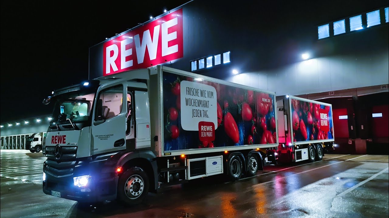 POV driving new mercedes Actros 🇩🇪 new Company * REWE *