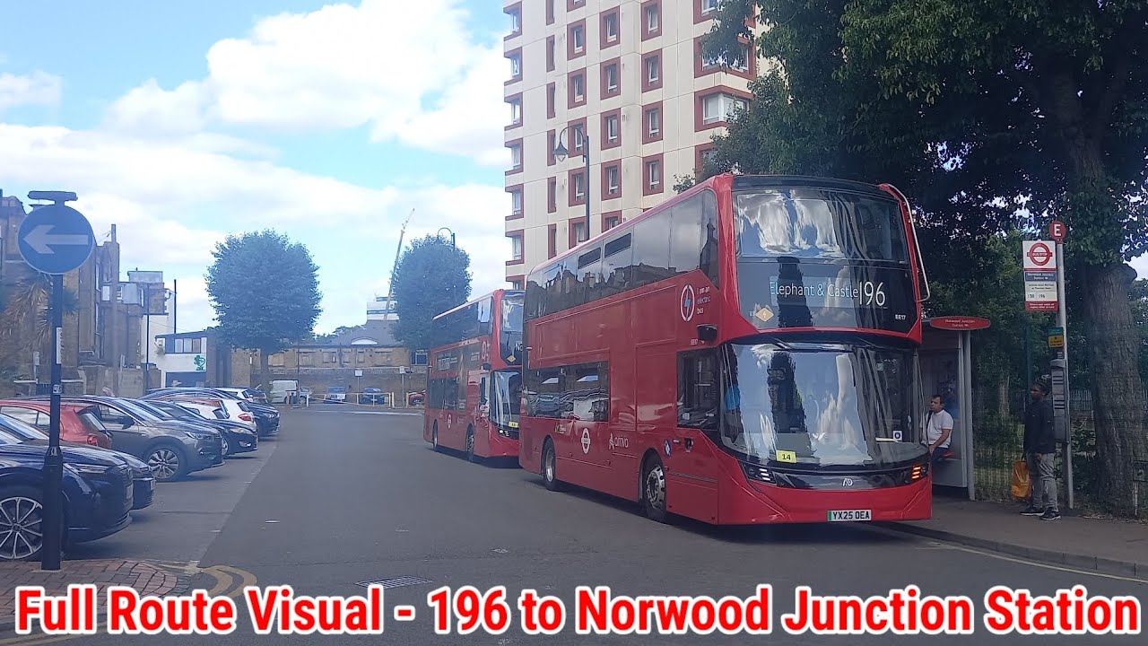 Full Route Visual | London Bus Route 196 - Elephant & Castle to Norwood Junction | (EE15e) YX25ODW