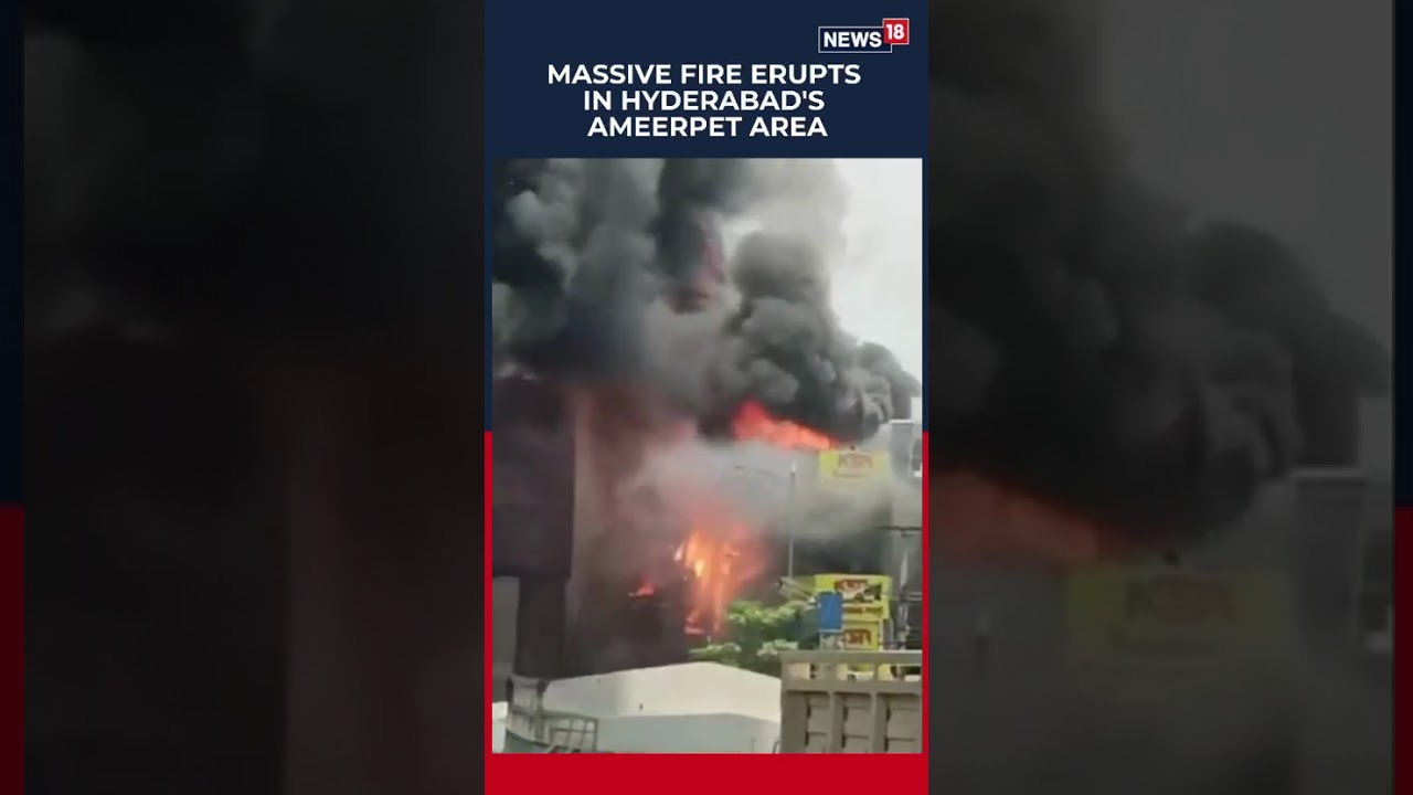 Hyderabad Ameerpet Fire: Massive Blaze Engulfs Cloth Showroom in Commercial Complex