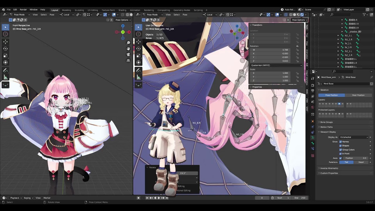 3Dキャラモデリング 作業配信#95【blender/PMXE】