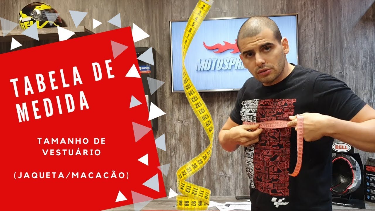 TABELA DE MEDIDAS MASCULINA - MOTOSPRINT