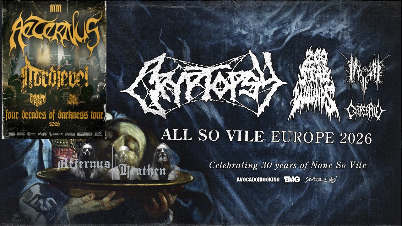 2 X Hellraiser 9.1.26 Aeternus, Nordjevel ... || 31.1.26 Cryptopsy, 200 Stab Wounds ...