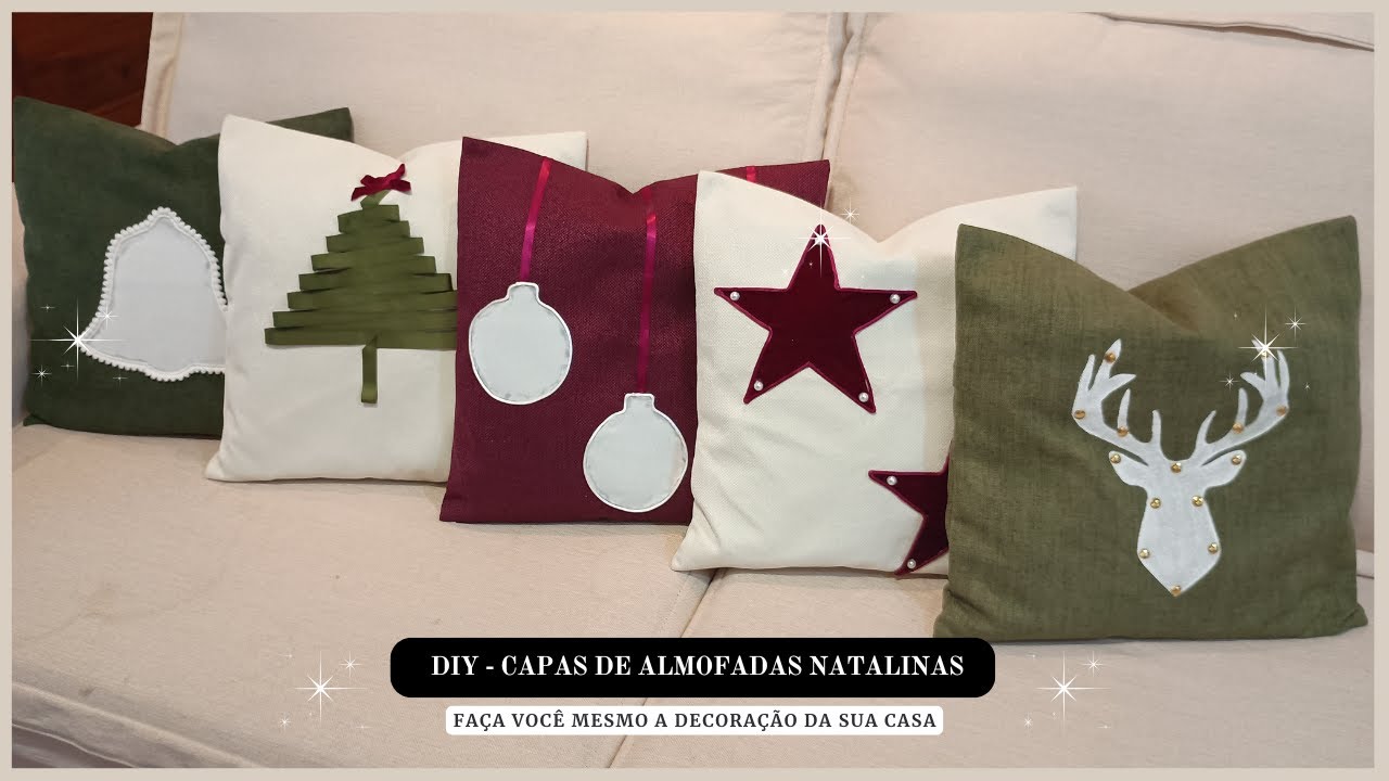 DIY - Lindas Capas de Almofadas Natalinas - Faça Você Mesmo