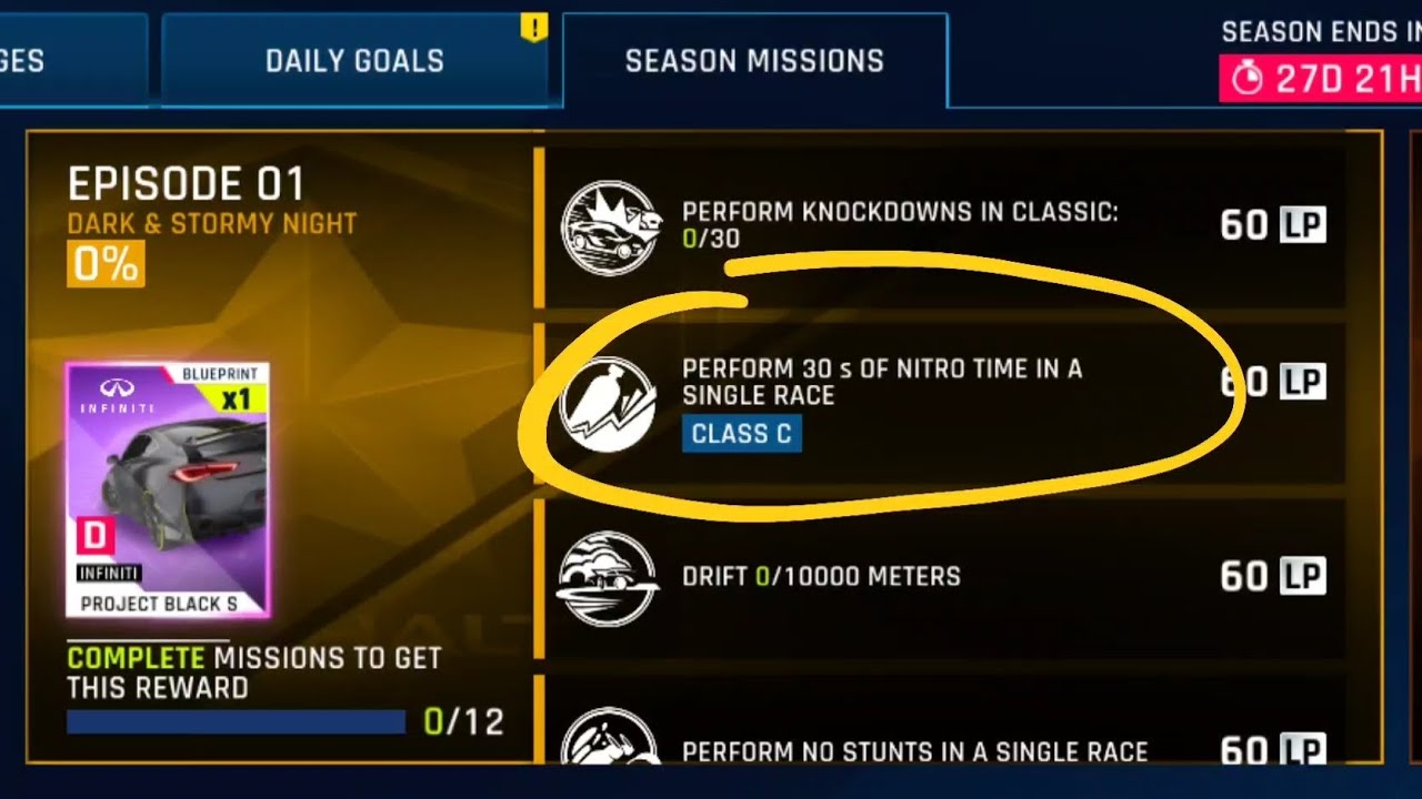 Asphalt 9 | Black Friday Season Mission - PERFORM 30s NITRO TIME IN A SINGLE RACE WITH C CLASS CAR
