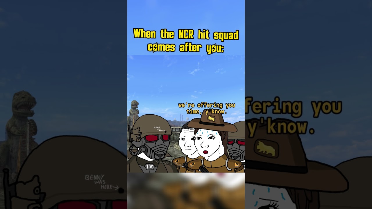 When the NCR Hit Squad comes after you in Fallout New Vegas: #fallout #memes #shorts