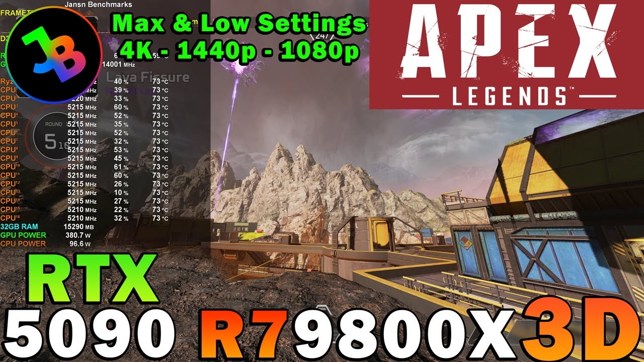 Apex Legends | RTX 5090 | Ryzen 7 9800X3D | 4K - 1440p - 1080p | Max & Low Settings
