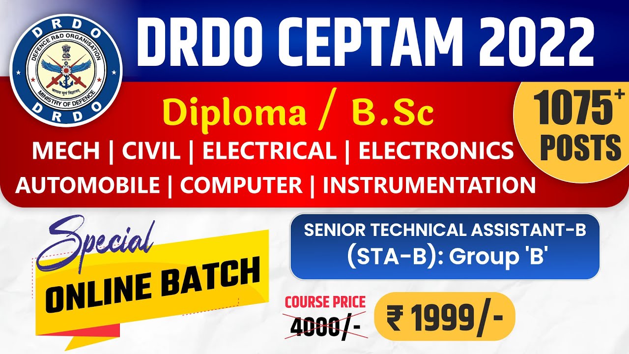 drdo sta b online classes | drdo sta b online coaching | drdo online classes | drdo sta b classes