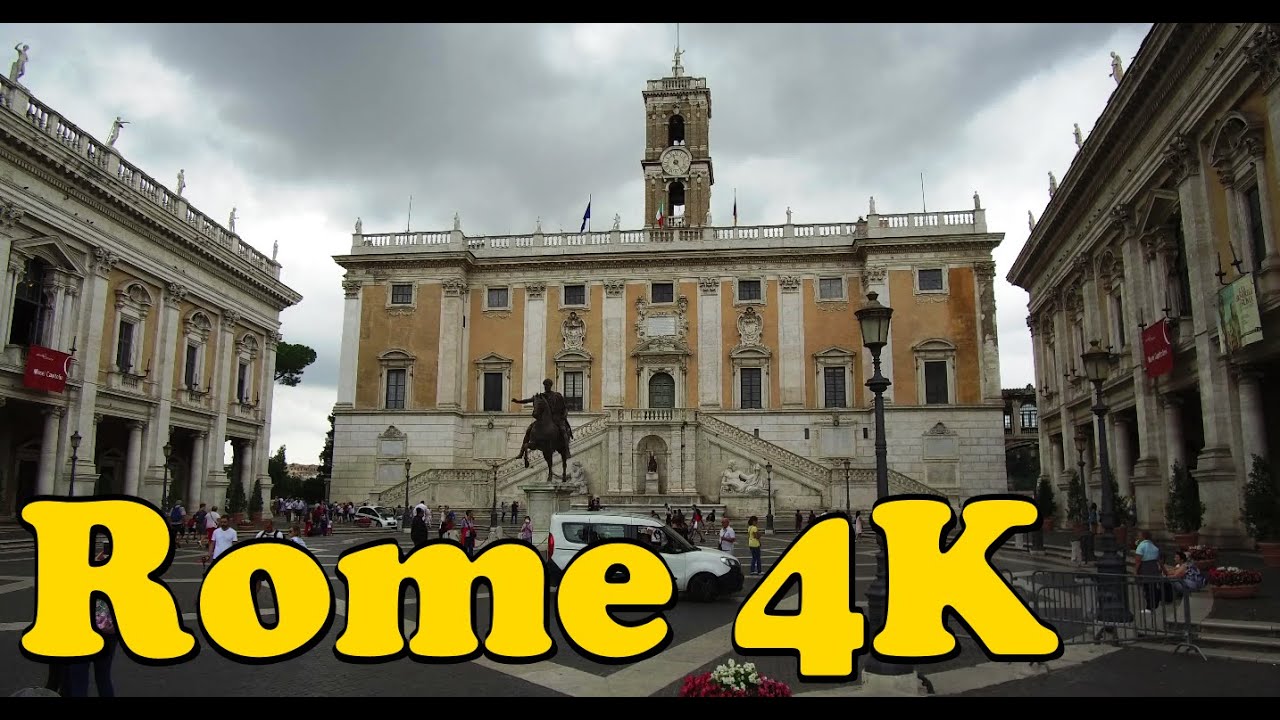 Rome Italy. [4K] Piazza del Campidoglio.