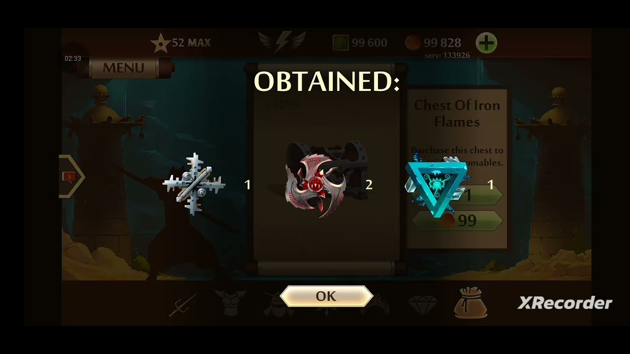 Shadow Fight 2 (Private Server 2) | Opening Chest of Iron Flames (Without Auto Clicker) - Part 1
