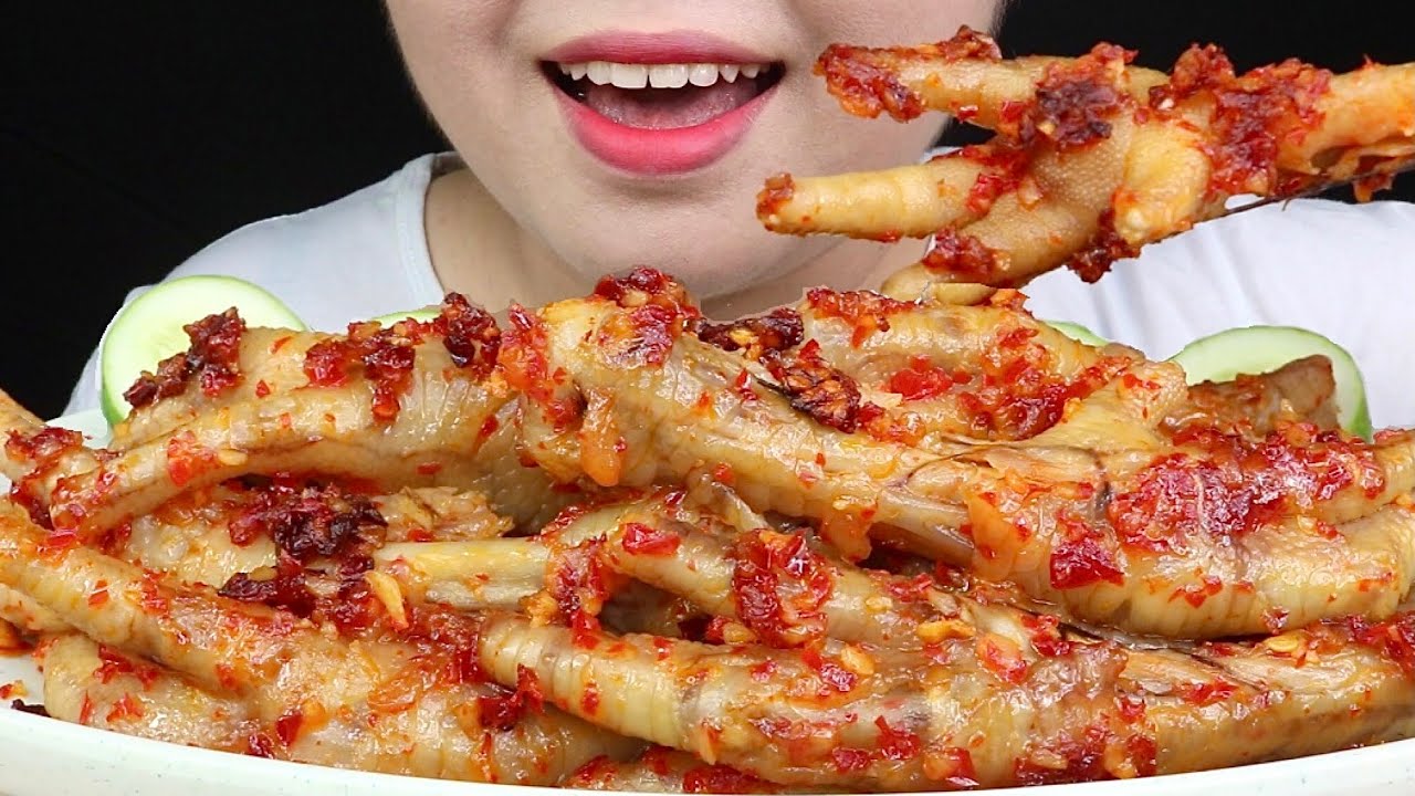 ASMR CHICKEN FEET WITH CHILI AND GARLIC SAUCE | CHÂN GÀ TỎI ỚT | MAI ASMR