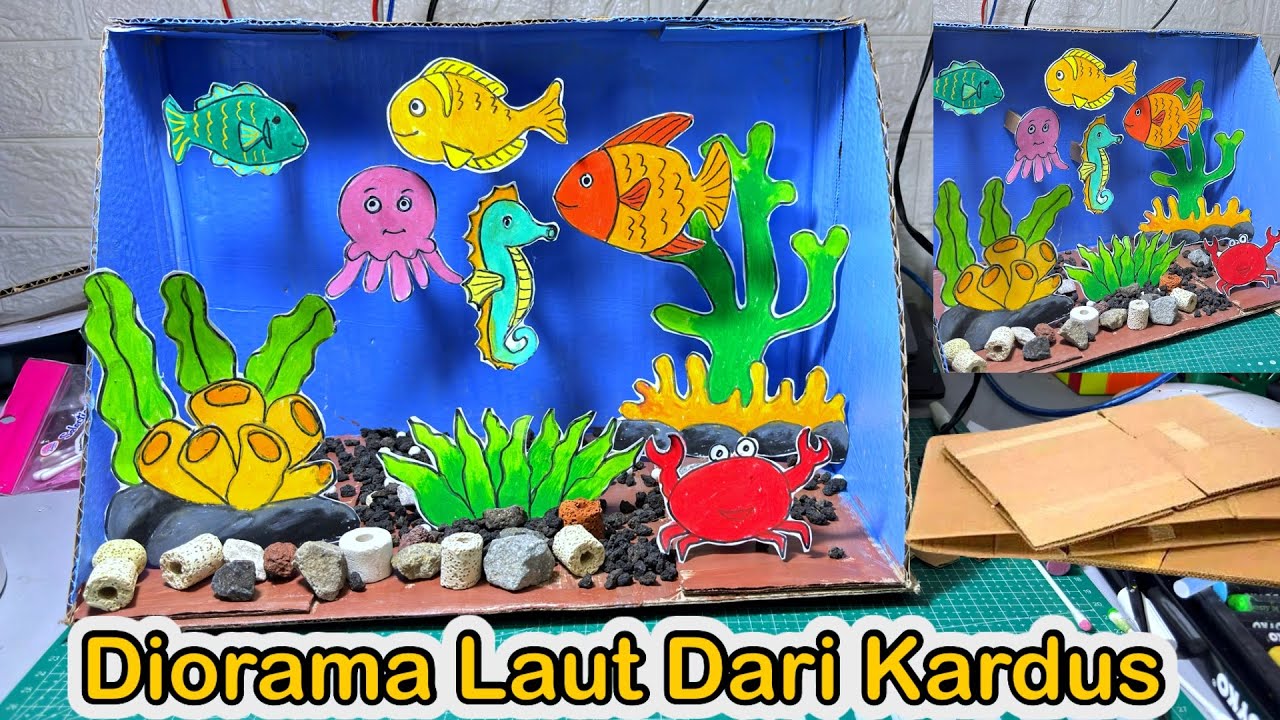 Diorama Ekosistem Laut Dari Kardus 