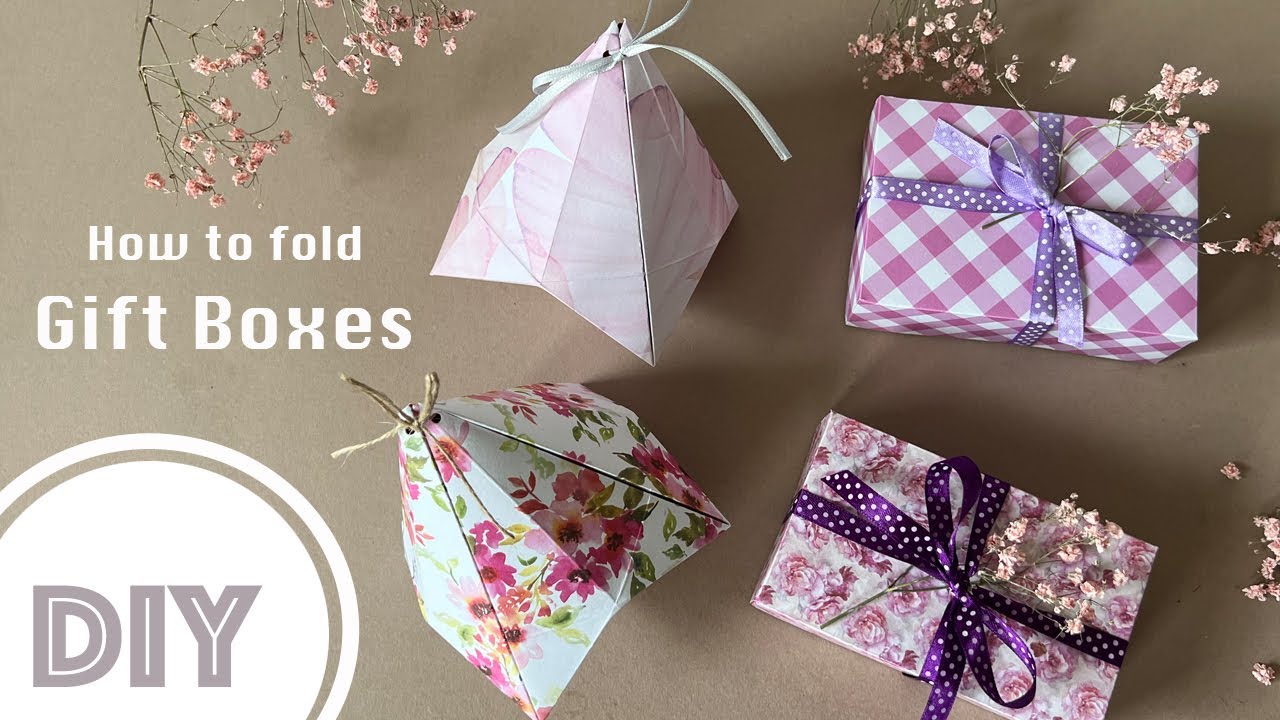 DIY Tutorial How to turn paper into an Origami gift box Anleitung Geschenkschachteln falten BinnBonn