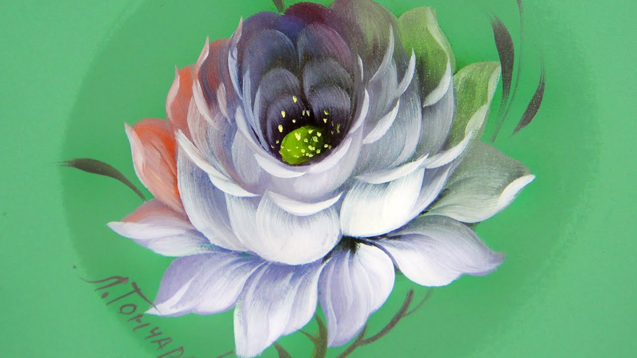 #3 How to Paint Rose flower in Oil | Как нарисовать РОЗУ маслом. Мастер-класс по Жостовской росписи