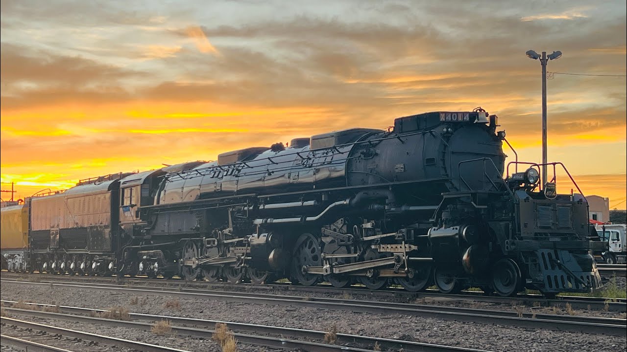 Awesome 4k Quality UP 4014 Big Boy Crossing a very windy Nebraska at many locations - August 2024