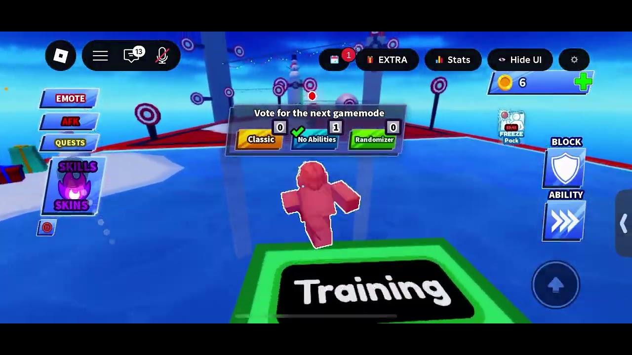 Playing blade ball 
