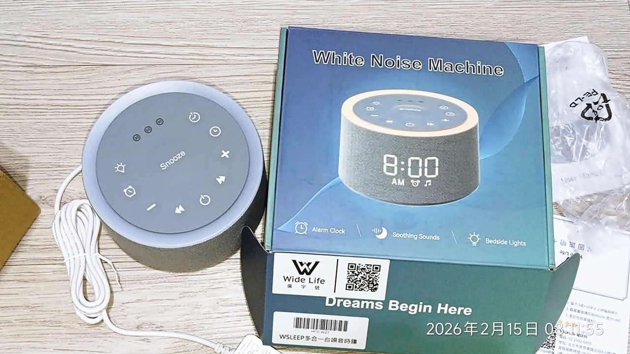 OPEN開箱、第二彈 防噪音睡眠用隔音開箱！WideLife電研所 WSleep 多合一白噪音時鐘、附聲音片段、粉紅噪音 棕噪音 低頻噪音嗡嗡聲　~2026年