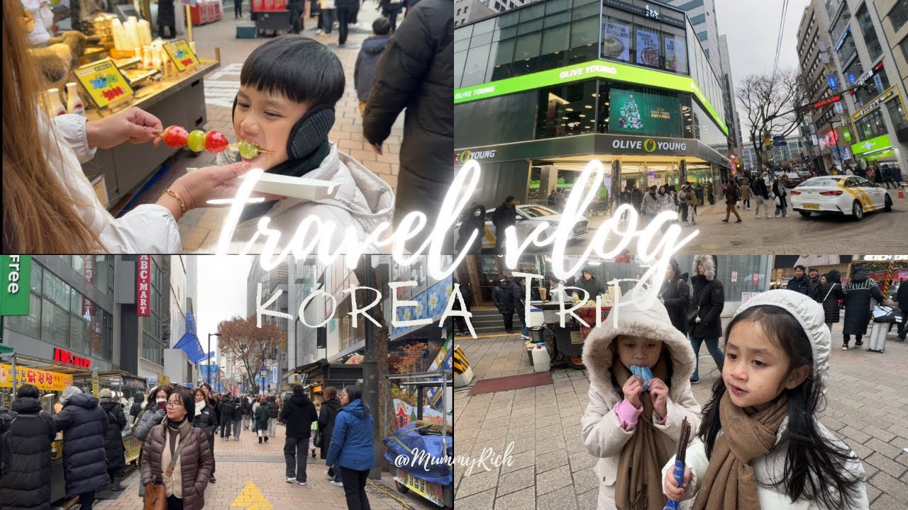 KOREA TRAVEL VLOG🇰🇷DAY 1 PART 2//MYEONGDONG STREET FOOD//SEOUL KOREA