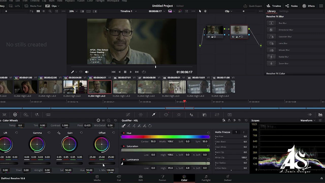 Color Grading Davinci Resolve  (Arri Alexa  Log C Footage Camera Raw )