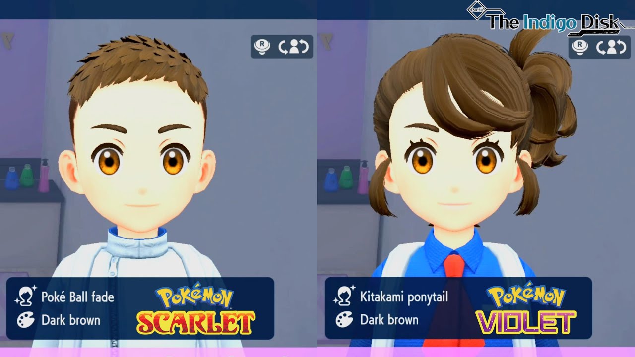 Pokémon Scarlet & Violet - All Hairstyle Complete Male/Female - Teal Mask & Indigo Disk DLC