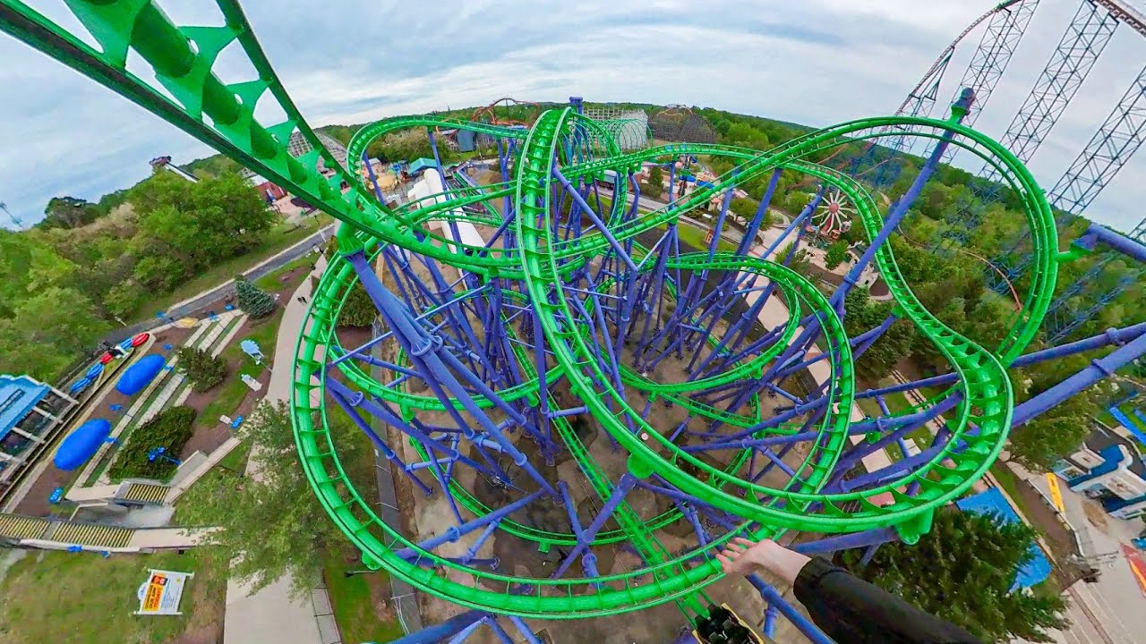 Joker's Jinx - Six Flags America - POV - 360 degrees onride - 2021