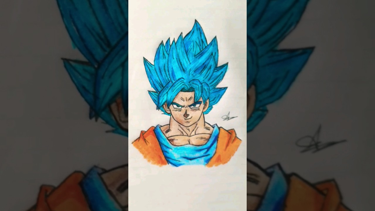 Goku easy Ssj god blue drawing 
