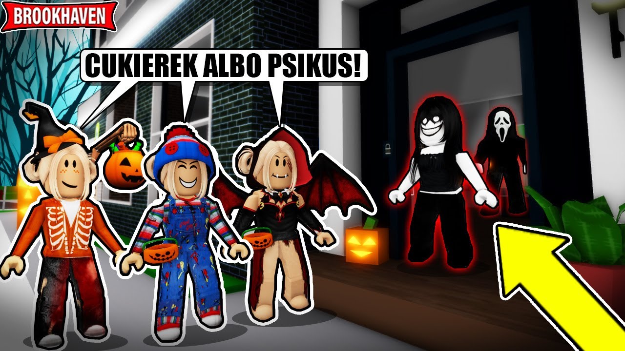TROJACZKI ZBIERAŁY CUKIERKI w HALLOWEEN i STAŁO SIĘ TO...😱 (Brookhaven Rp)| Vito i Bella