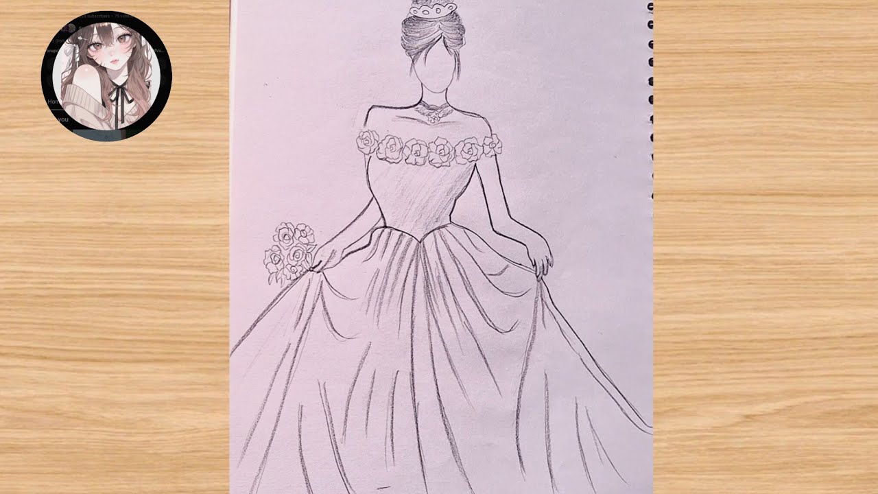 Beautiful princess drawing || How to draw a girl easy step || for beginner