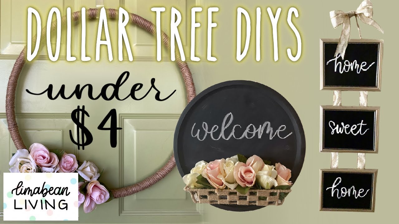 3 DOLLAR TREE DIYS UNDER $4 EACH | Pizza Pan Sign, Hula Hoop Wreath, Hanging Frames